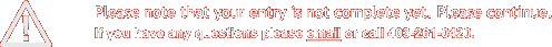 Please note that your entry is not complete yet. Please continue. If you have any questions, please email artsncrafts@westernshowcase.com or call 403-261-0420.
